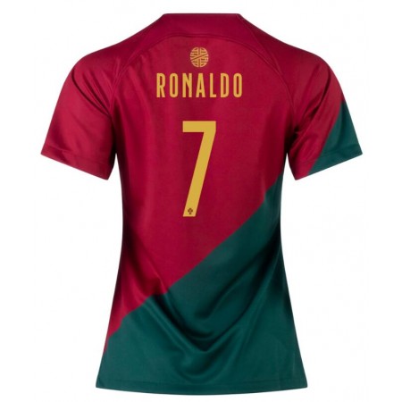 Camisola Portugal Cristiano Ronaldo 7 Mulher 1º Equipamento Mundial 2022 Manga Curta